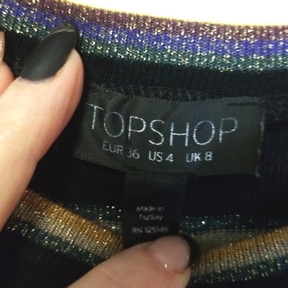 Topshop Glitter Stripe Top - Picture 5 of 6